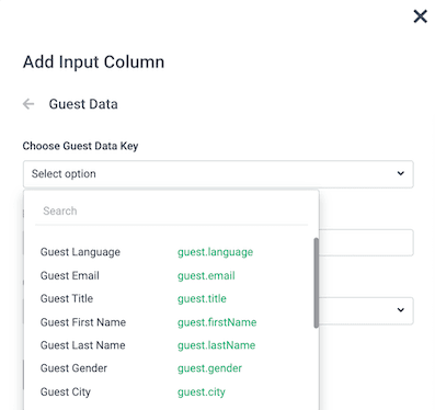 Selecting the input source for an input column in a decision table.