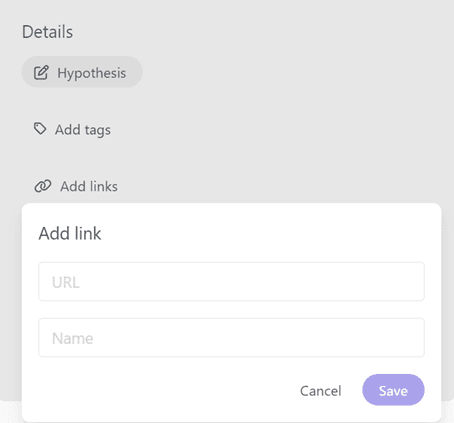 Add any relevant links in the Details pane.