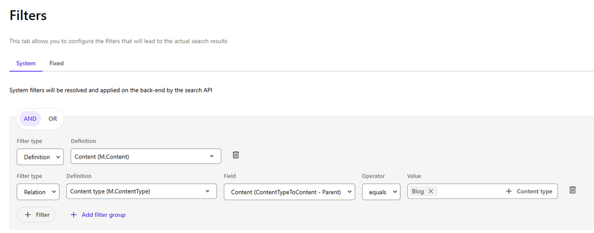 Search filters