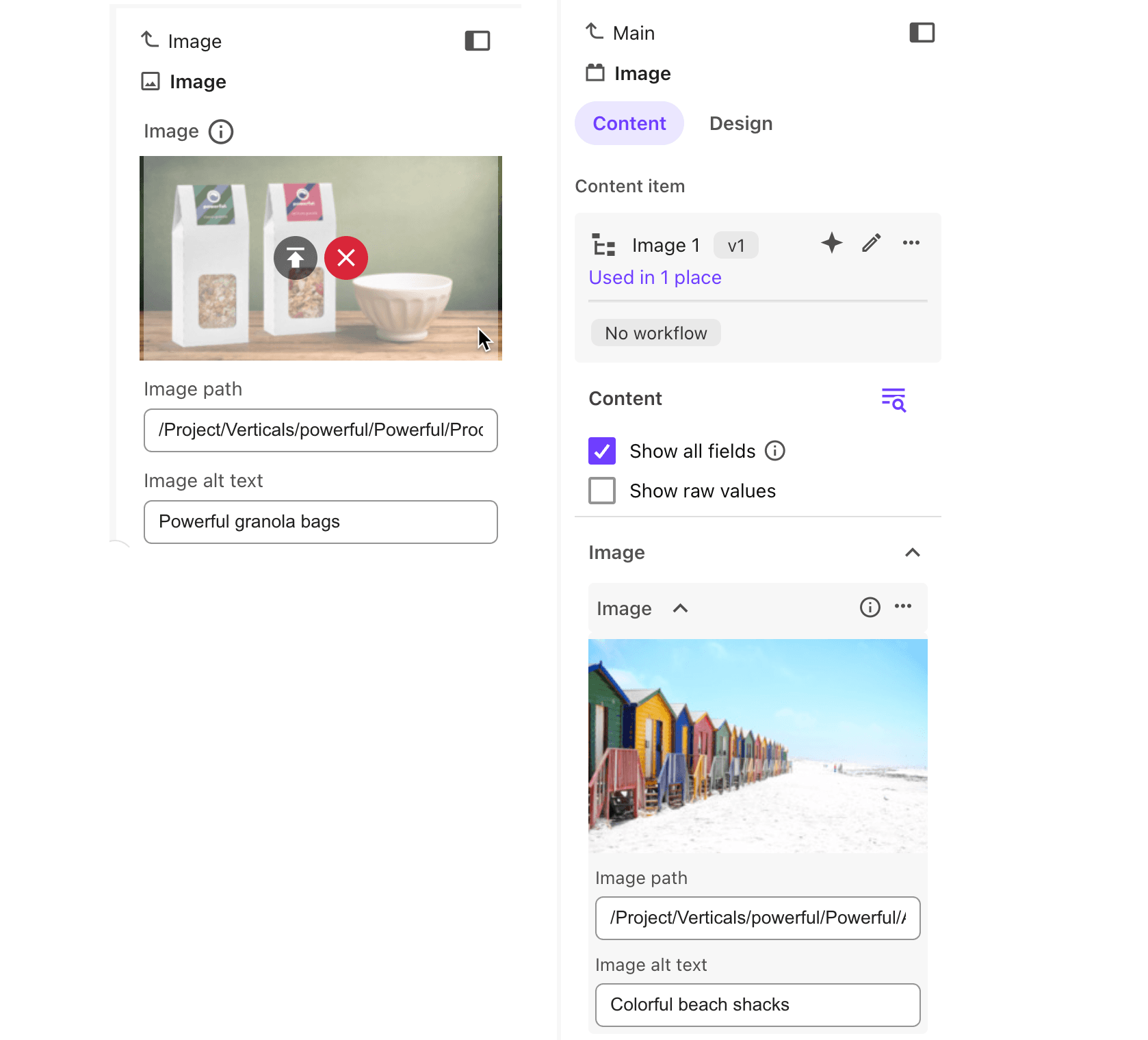Add an image and configure it