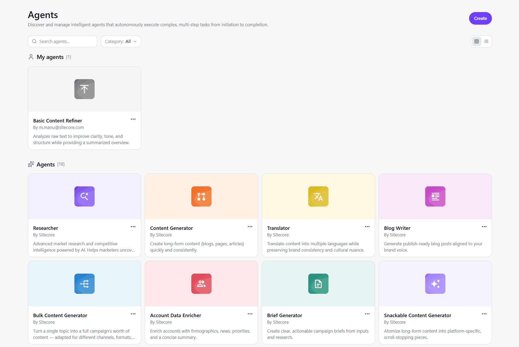 The Agents page is where you can find, run, and manage agents. The Agents page is where you can find, run, and manage agents.