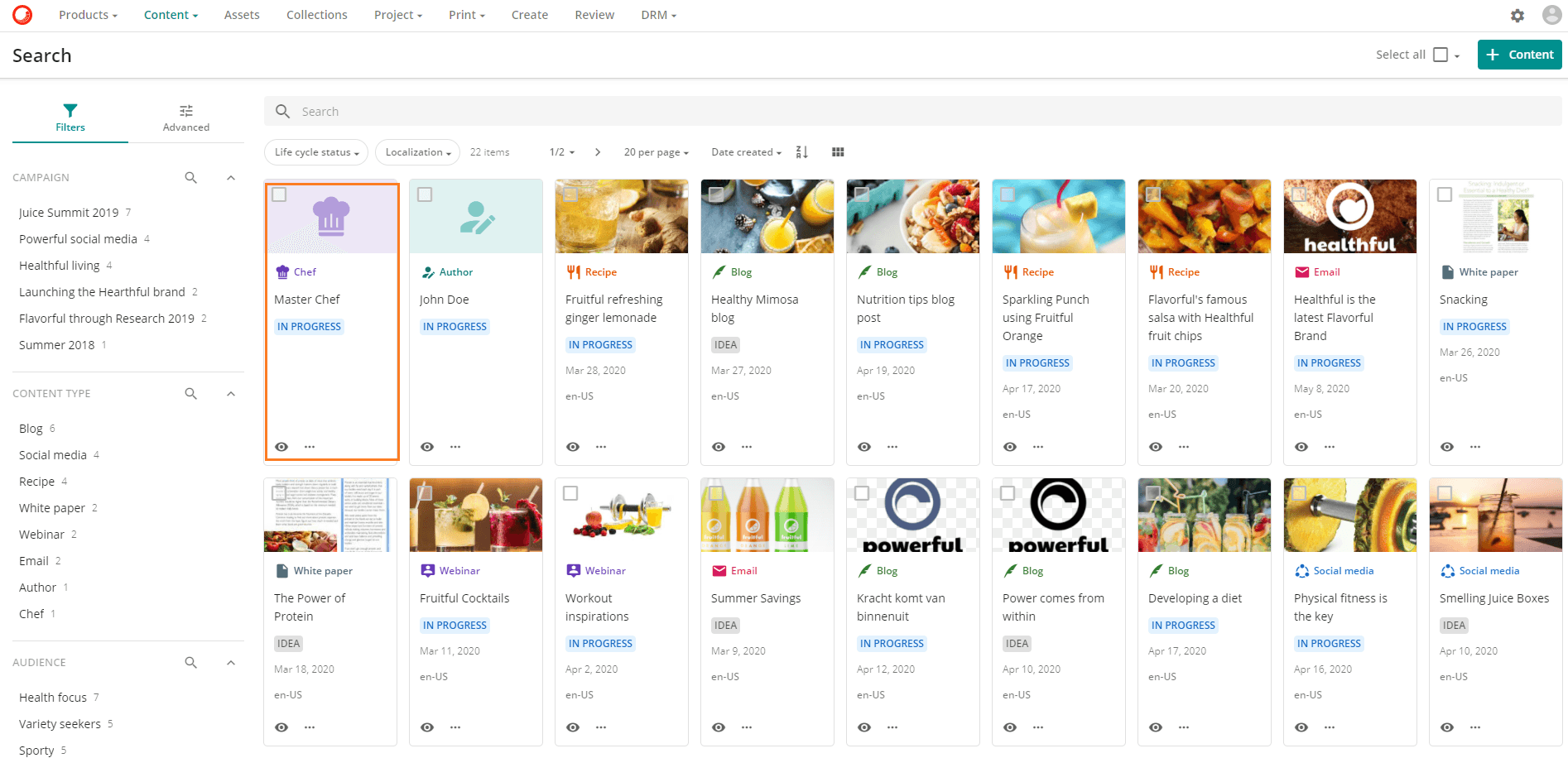 Select chef content Select chef content