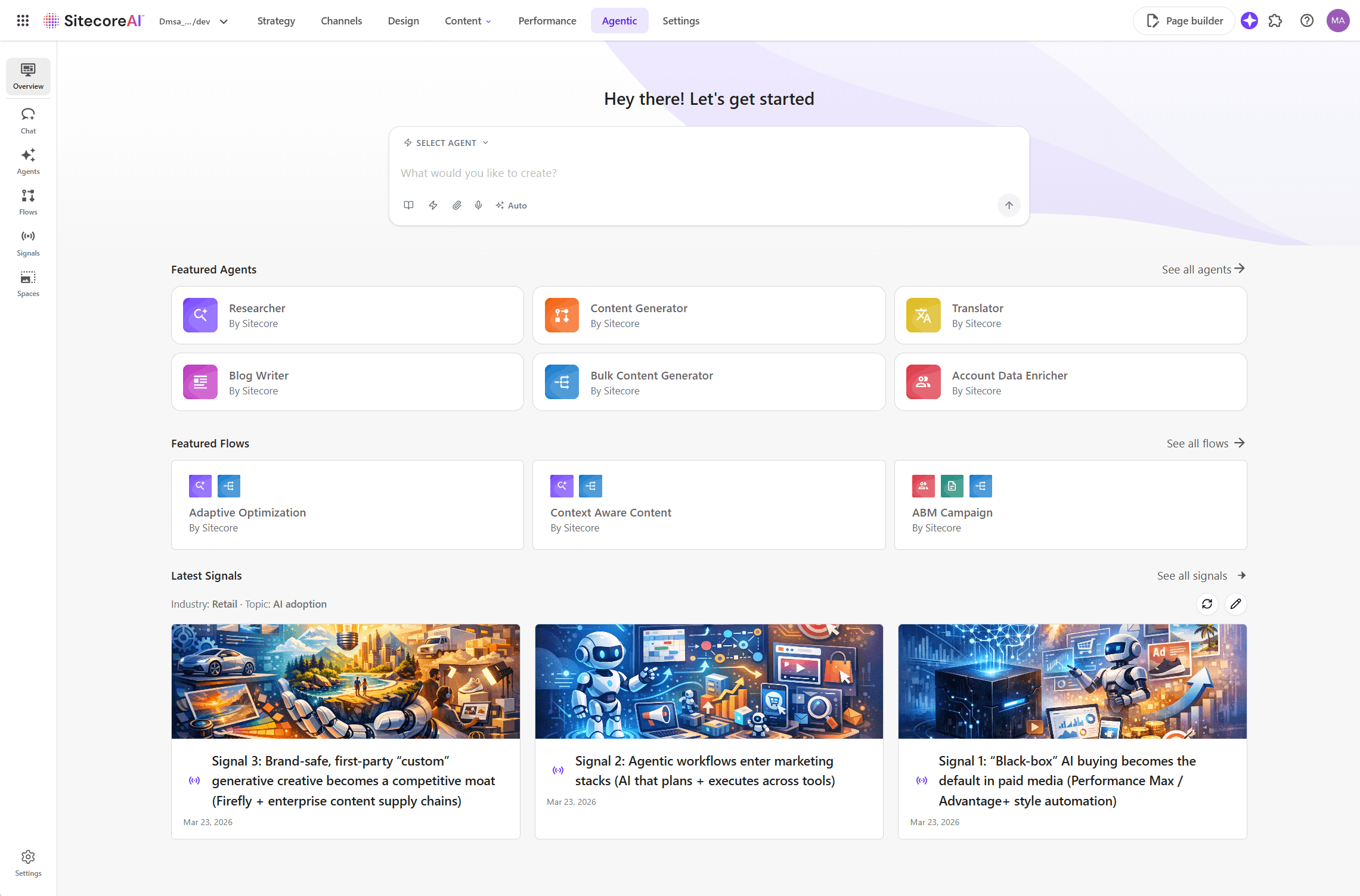 Agentic studio provides a workspace to centralize AI-powered activities. Agentic studio provides a workspace to centralize AI-powered activities.