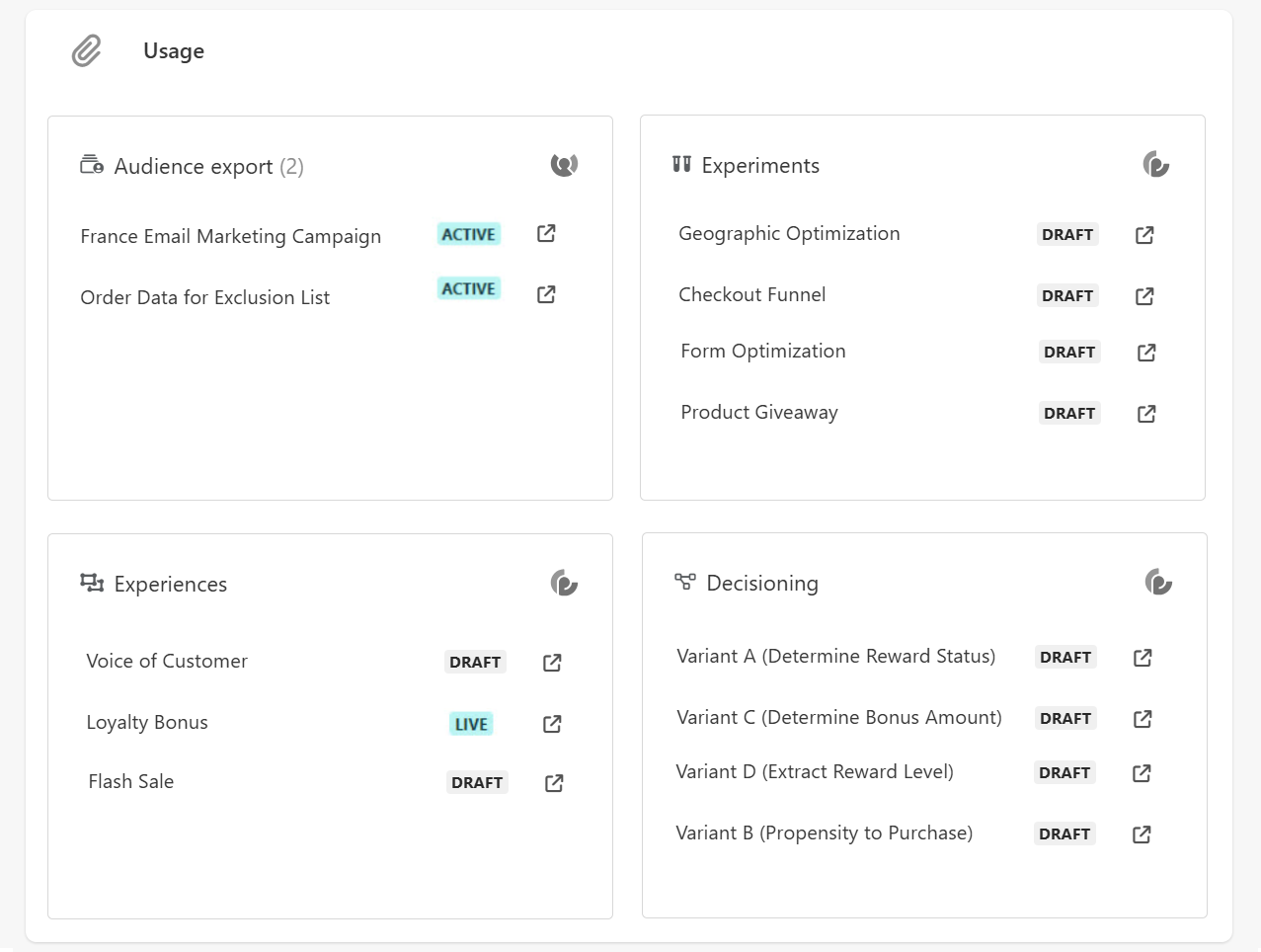 Viewing segment usage Viewing segment usage