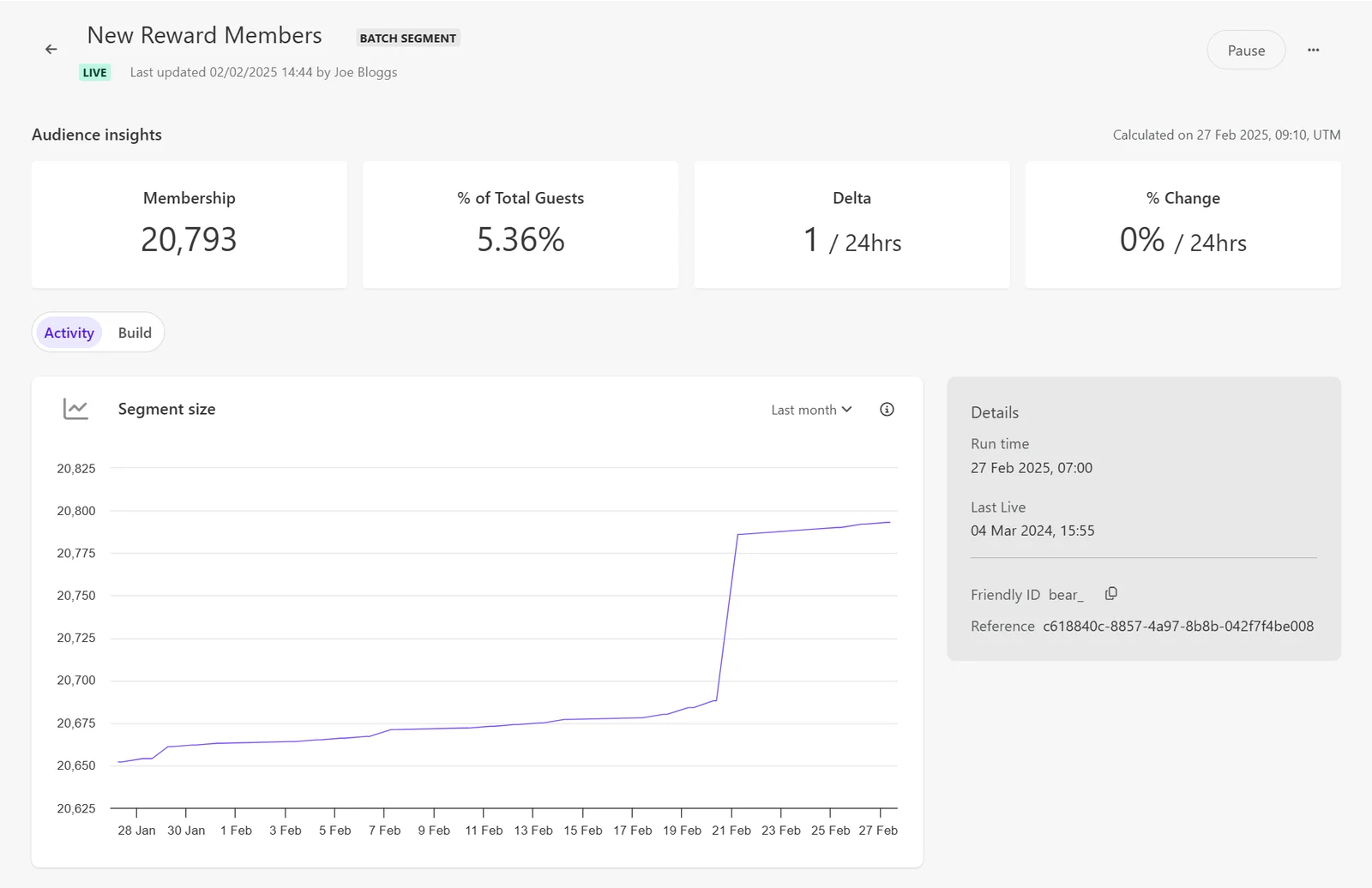 Viewing segment usage and details in the segment builder in Sitecore CDP.