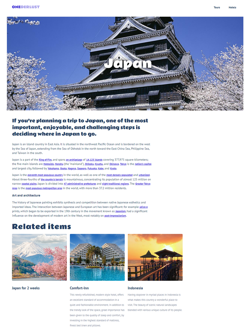 page rendered example