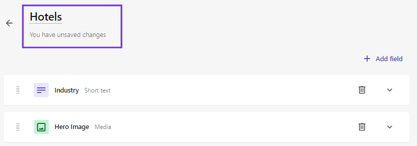Status message beneath title showing that there are unsaved changes