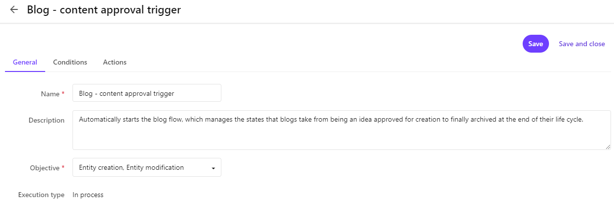 New trigger for blog content approval