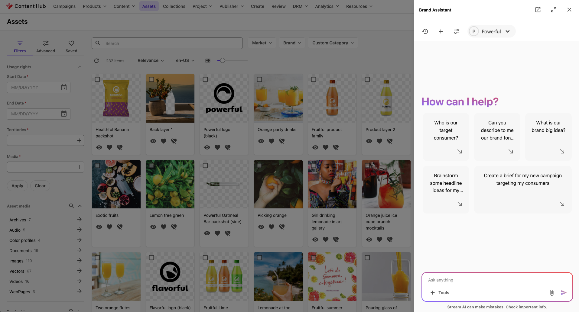 Brand Assistant in Content Hub.