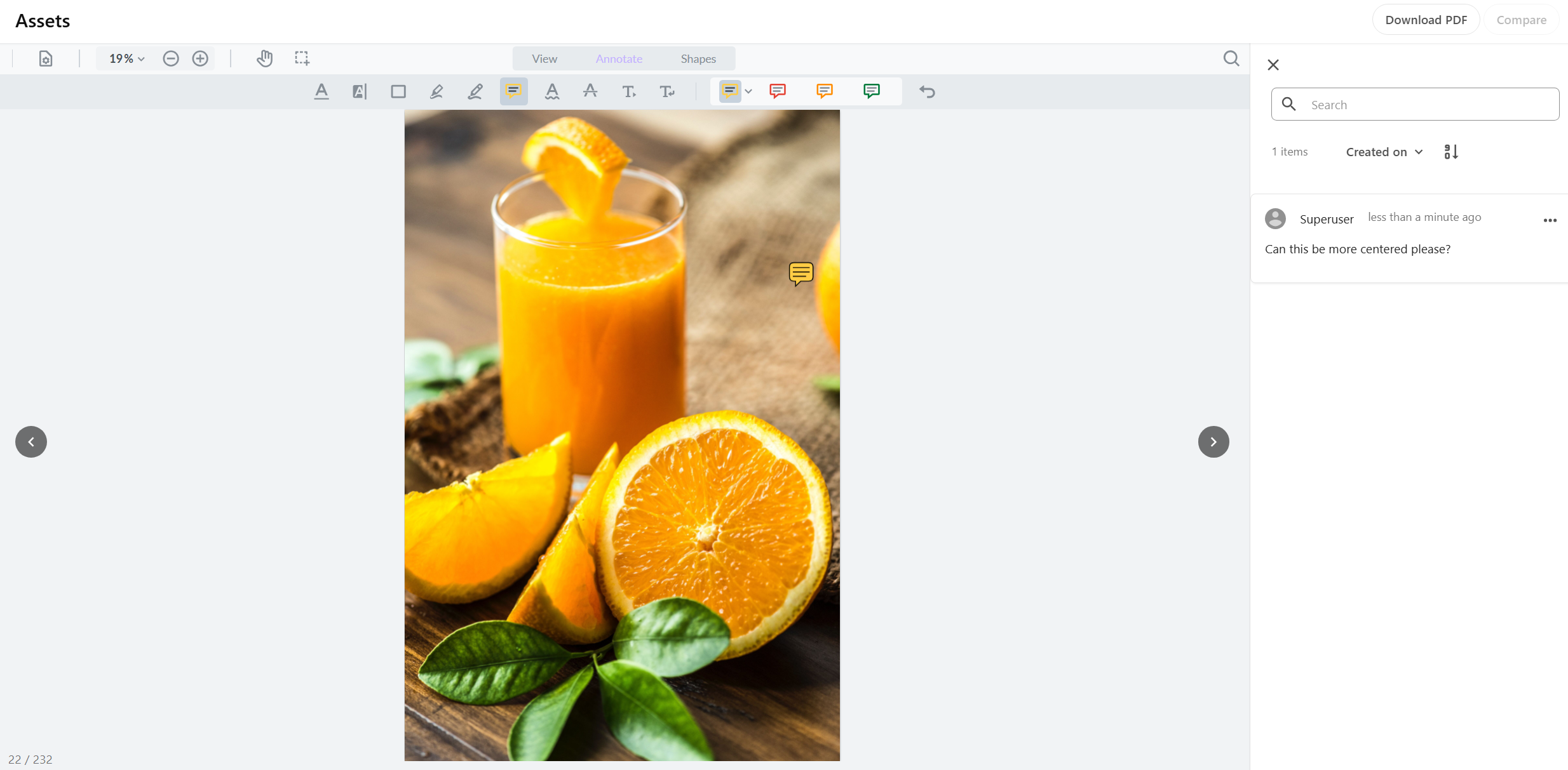 Annotations page example