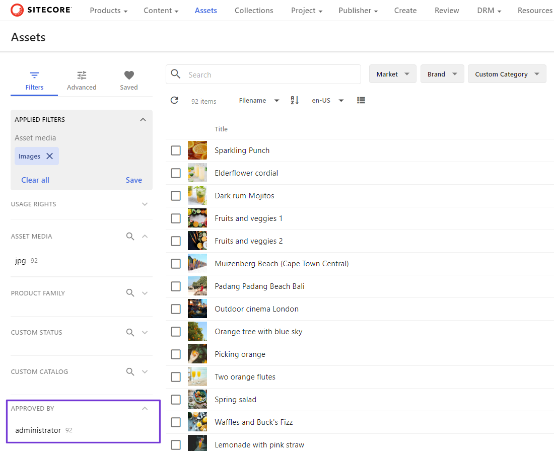 Assets page follow-up facet Assets page follow-up facet