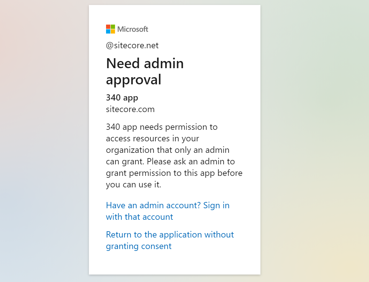 azure needs admin approval azure needs admin approval