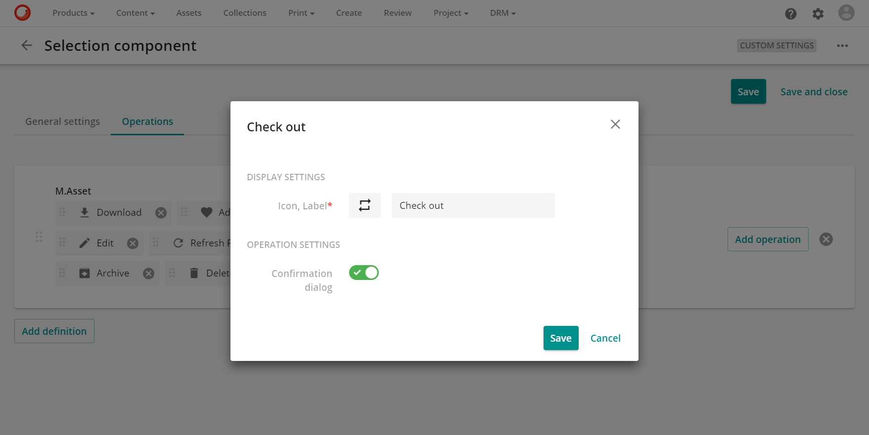 checkout modal opened