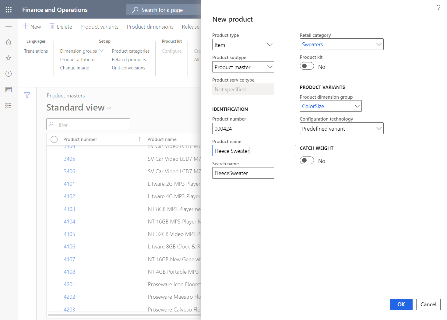 D365 new product information page