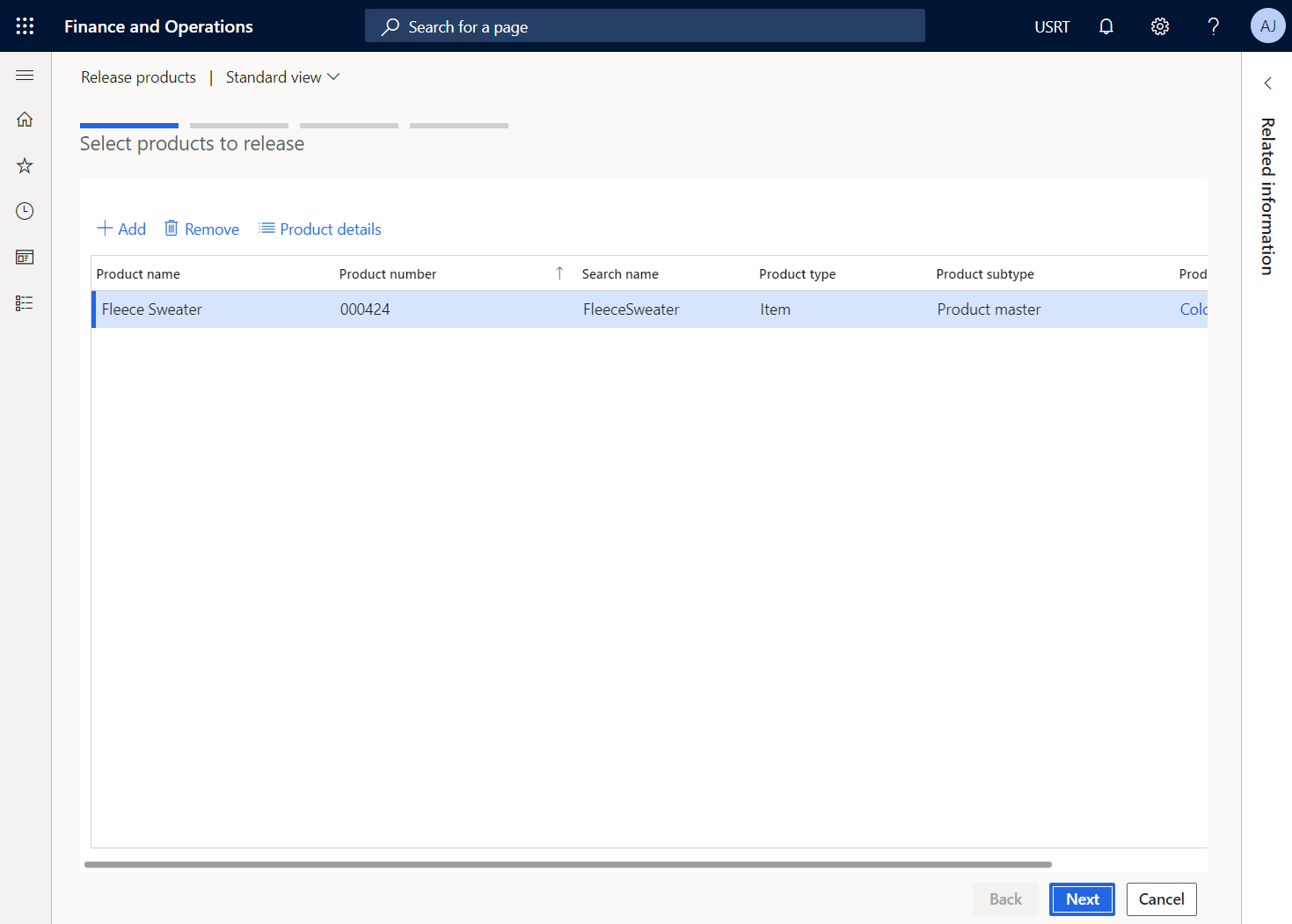 D365 product variant to release page