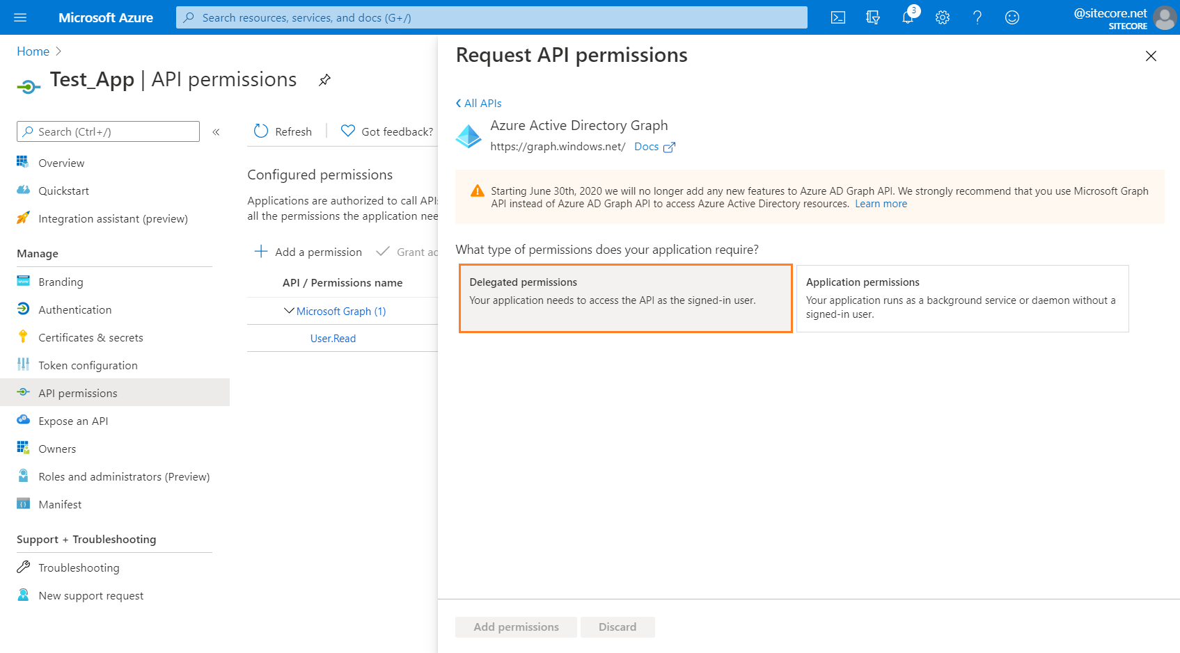 delegated permissions selected in azure ad delegated permissions selected in azure ad