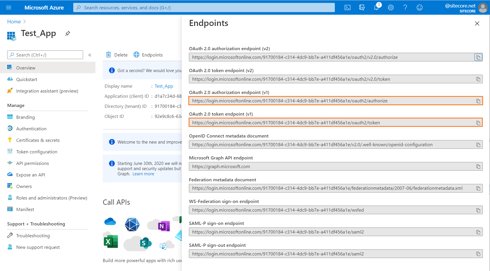 endpoints modal is shown on the overview page endpoints modal is shown on the overview page