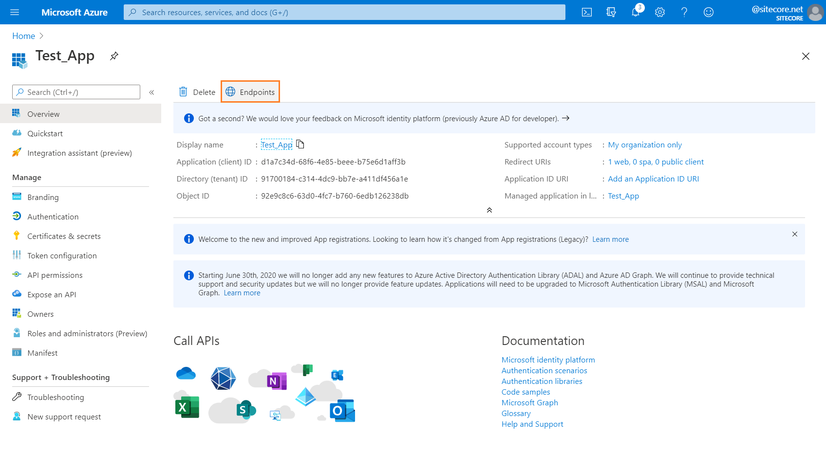 Endpoints on the overview page highlighted Endpoints on the overview page highlighted