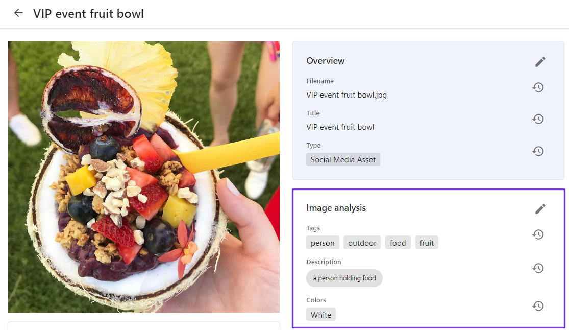 Example of an Image analysis section