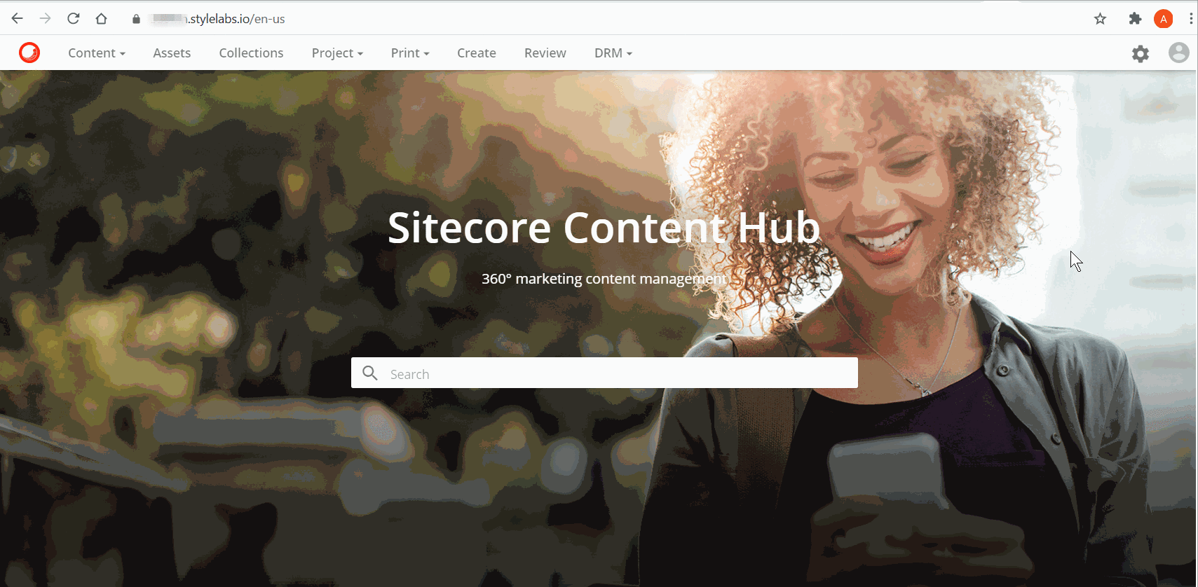 Sitecore Content Hub main page Sitecore Content Hub main page