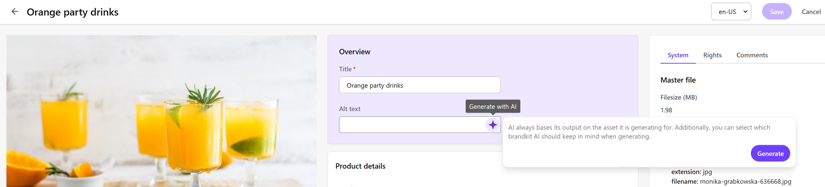 Example of image alt text configured
