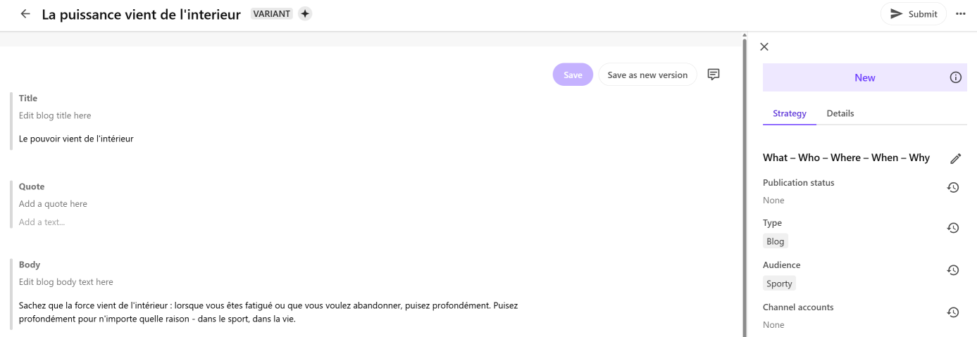 Localized content item using the AI-assisted content translation