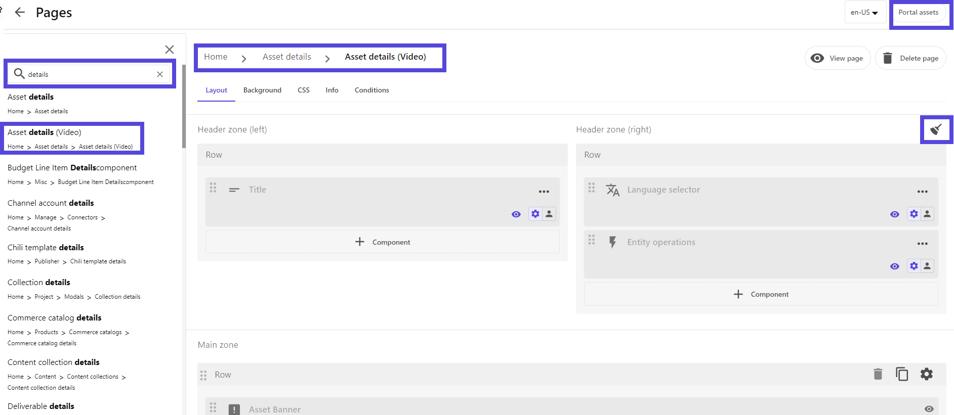 An example of the Pages page. An example of the Pages page.