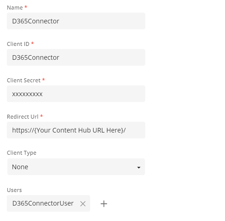 OAuth client parameters