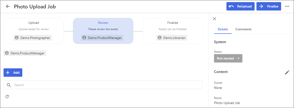 Review workflow example