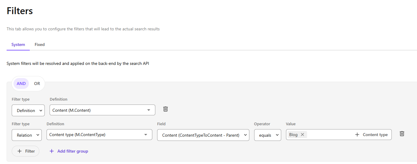 Search filters