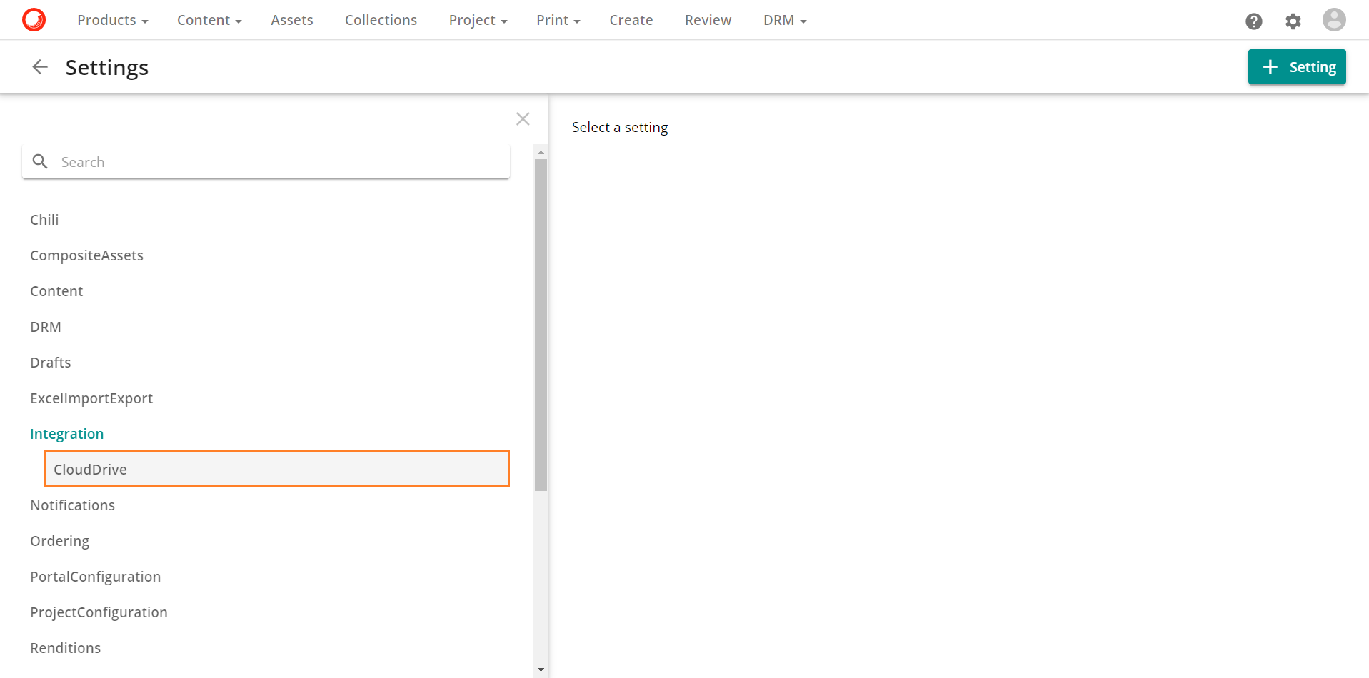 Search for one drive under Integration option on settings.