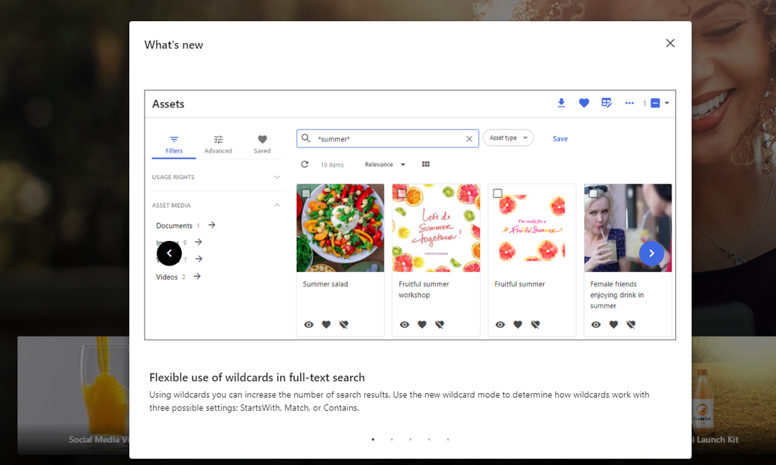 What's new example on the Home page
