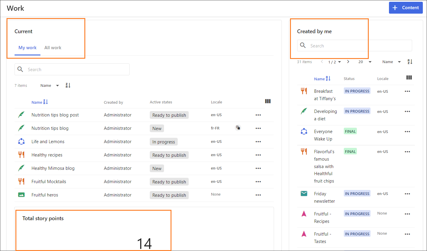 Work page example