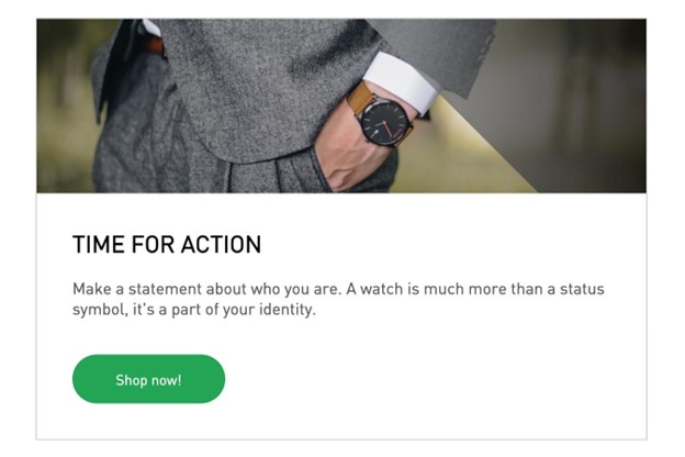 This vertical image has a picture on the top, overlay text under the picture, and a call-to-action button under the text. This vertical image has a picture on the top, overlay text under the picture, and a call-to-action button under the text.