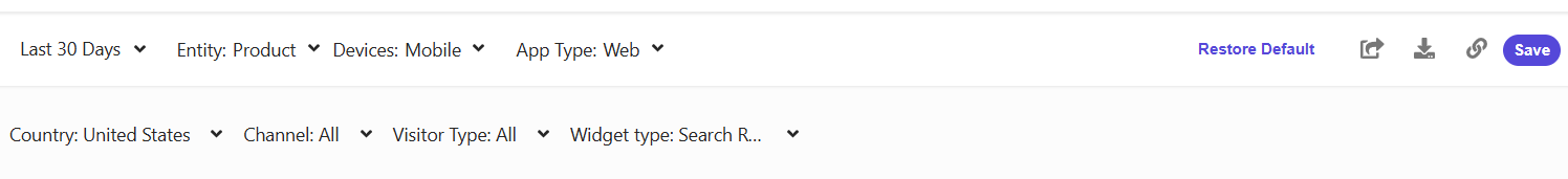 Screenshot of data filter drop-down menus.