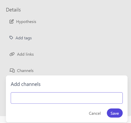 Add a channel label in the Details pane. Add a channel label in the Details pane.