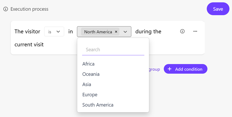 Add a condition to filter an audience