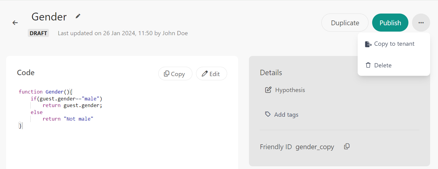 Copying a JS module in the Developer Center to another tenant