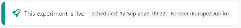 The status banner shows the status, the start and end dates, and the timestamp.
