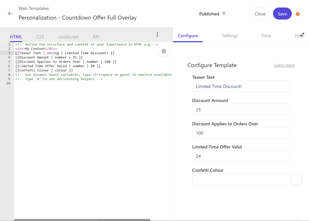 Configuring a web form with parameters. Configuring a web form with parameters.