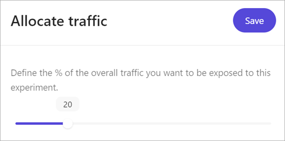 The slider used for setting the percentage for traffic allocation.