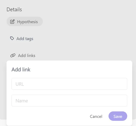 Add any relevant links in the Details pane.
