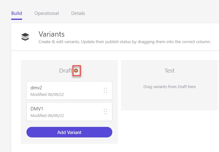Accessing debug mode for a decision model variant. Accessing debug mode for a decision model variant.