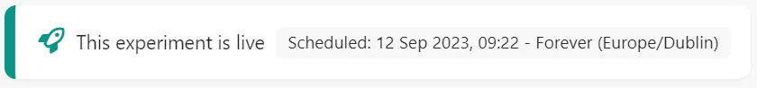 The status banner shows the status, the start and end dates, and the timestamp.