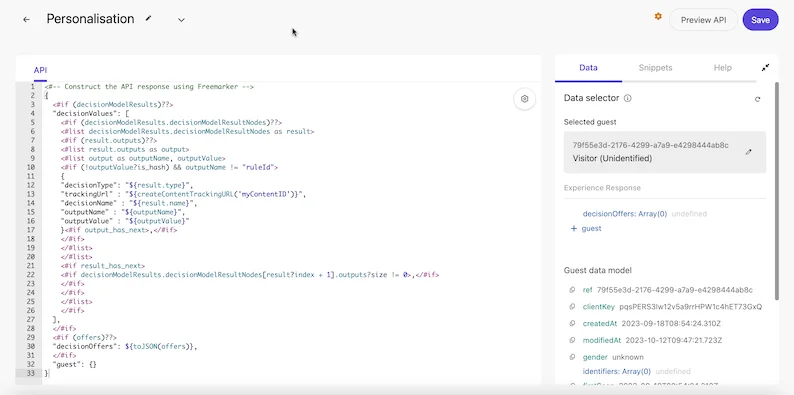 Copying attributes from the experience response