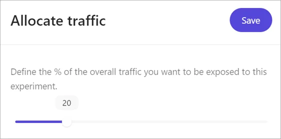 The slider used for setting the percentage for traffic allocation.