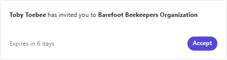 A pending invitations notification.