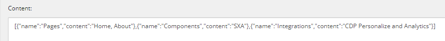 Content definition of a site template