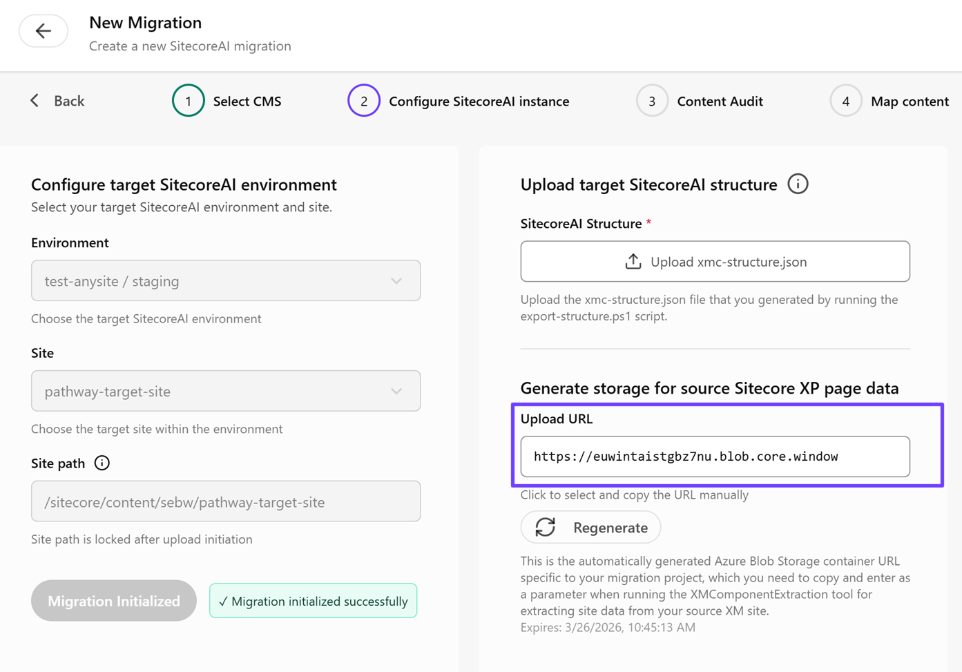 Configure SitecoreAI instance Azure Blob Storage URL