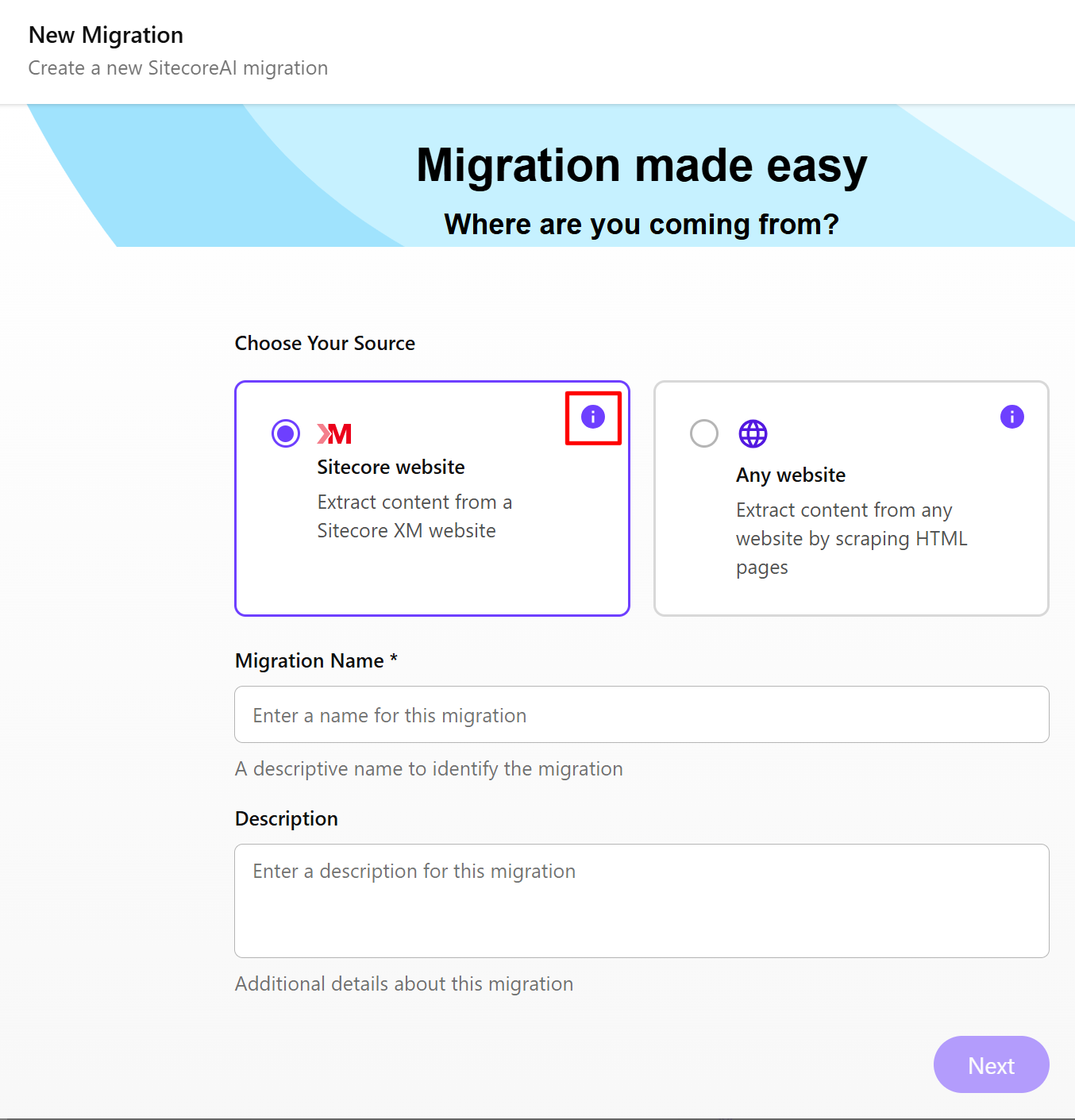 Welcome page for the SitecoreAI Pathway app